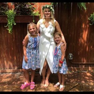 Lulu,s White Ruffle Neck Dress